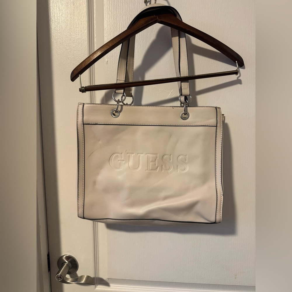 GUESS Ivory Tote Bag